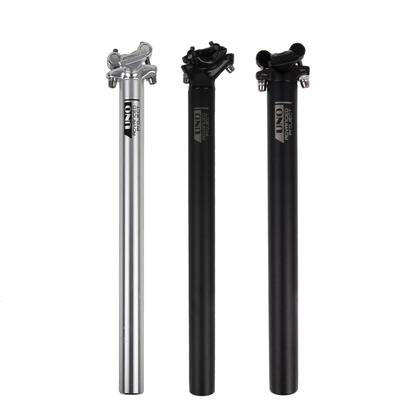 DJC Ultraľahká sedlovka na bicykel Sedlovka na MTB Dĺžka X 350 mm Sedlová trubka pre horský bicykel Sedlovka Rovná/Plávajúca 25,4 27,2 28,6 30,9 31,6 mm (Strieborná rovná,