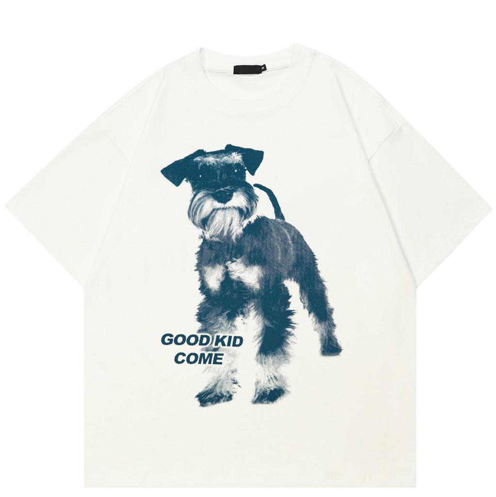 Streetwear Schnauzer Graphic T-Shirt Cotton Tshirt Unisex Tops Tees Summer Short Sleeves T Shirt