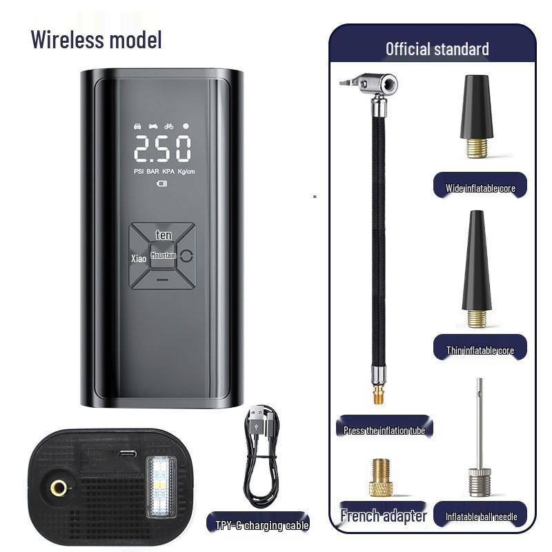 Wireless High-Power Digital Car Tire Inflator with Display