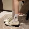 Fashion 2025 Women's Soft Leather High Heel Pumps Girls Fashion Style Hollow Lace-up Shoes Shallow Mouth Female Sandals Plus Size Shoes