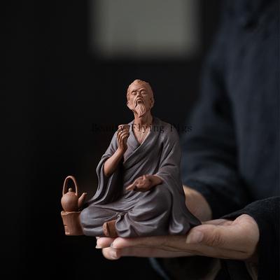 Chinesische Historische Figuren Statue Keramik Lila Sand Handwerk Skulptur Heim Zimmer Büro Tee-Set Dekoration Zubehör