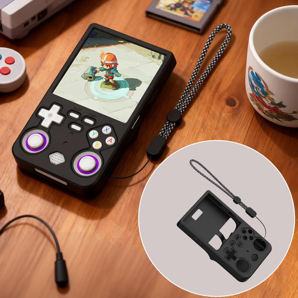 Silicone Case With Lanyard Anti-Shock Anti-Scratch Soft Shell Protective Dust Cover For R36 Ultra Game Console Game Accessory