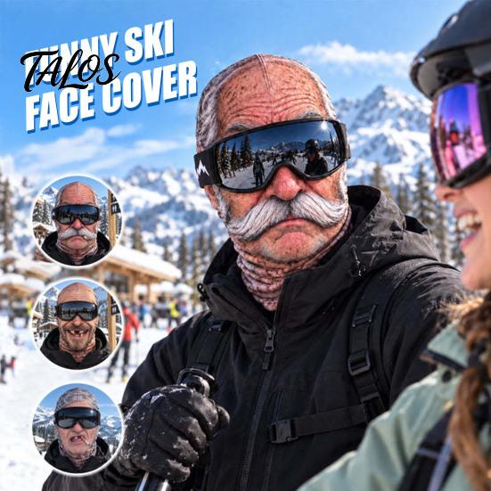 Humorvolle Outdoor-Sportmaske Alter Mann Skimaske, Winterliche Lustige Vollgesichts-Balaclava mit Halsbedeckung, Realistisches Muster Cosplay-Kostüm für