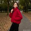 Chaqueta Corta de Ante Sintético con Cuello Alto para Mujer, Holgada, Informal, de Manga Larga, Abrigo Corto tipo Cargo