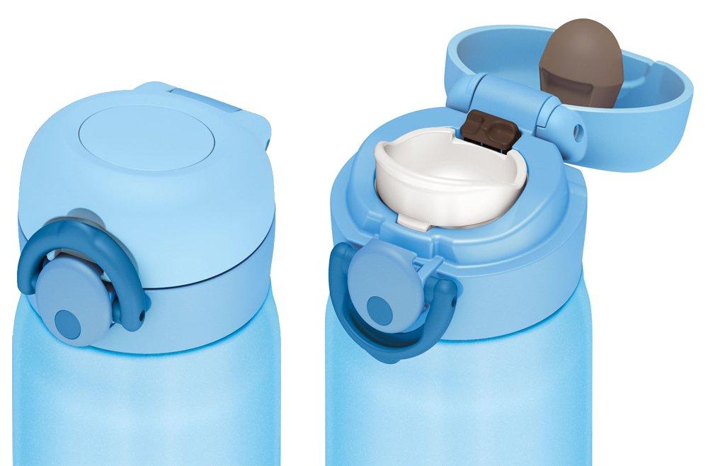 Thermos Vacuum Insulated Portable Mug with Light LB One-Touch Opening, 350ml, Blue, JNR-350