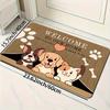 1 Stück Bodenmatte mit Hunde- und Katzenmuster, moderner Küchenteppich aus Polyester, rutschfest, bunt, für den Innenbereich, für Badezimmer, Schlafzimmer, Wohnzimmer, Dekoration