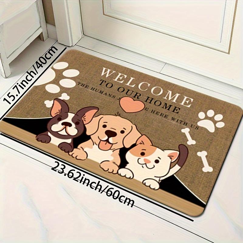 1 Stück Bodenmatte mit Hunde- und Katzenmuster, moderner Küchenteppich aus Polyester, rutschfest, bunt, für den Innenbereich, für Badezimmer, Schlafzimmer, Wohnzimmer, Dekoration