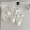 Women's Spring and Autumn Mesh Bow Embroidery Mid-calf Socks, Women's Slimming Trendy Socks, Rolled-up Postpartum Socks