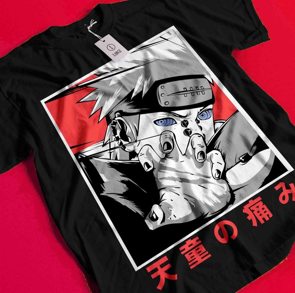 

Pain Tshirt Itachi T-Shirt Kisame Shirt Madara Kakashi Naruto Anime Akatsuki Tee BB1304 M