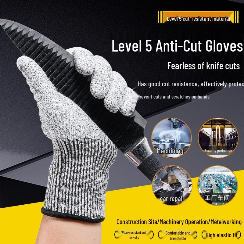 TPR Impact & Cut-Resistant Gloves: Level 5, Anti-Smash, Anti-Collision, Slip & Wear-Resistant Mechanics Protection Gloves.
