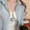 Leather Pendant Long Leather Necklace Anti-loss Sweater Chain Mini Coin Purse Necklace  Vacation