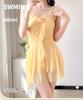 Elegant Sweet Style Slimming Resort Swimsuit with Conservative Skirt - Versatile Women's Swimwear