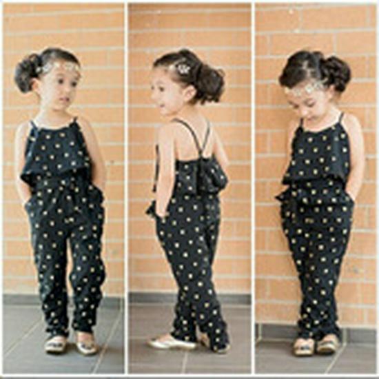 European & American Style Sleeveless Black Romper for Kids