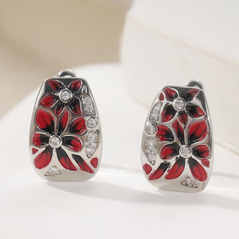 Earrings Japanese fresh European and American sweet wind earrings
