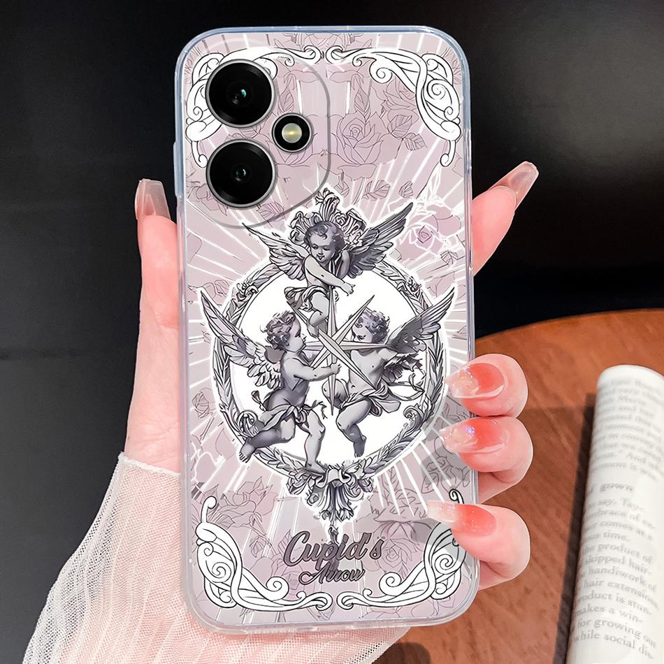 For Honor 400 Pro / 400 Lite / 400 Smart Case Cupid-Angel Soft Clear Slim Silicone Anti Drop Phone Back Covers For Honor400 5G