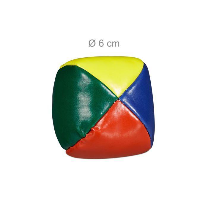 Balles de jonglage - QIEDOVIEY - Lot de 3 - Ø 6 cm - Multicolore - Pour enfants et adultes