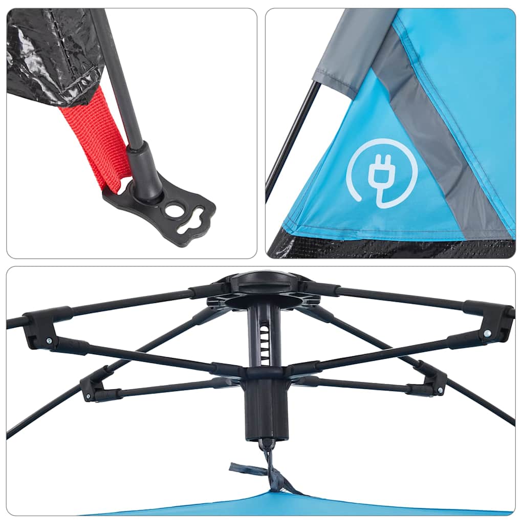 5 Person Camping Tent Blue Quick Release