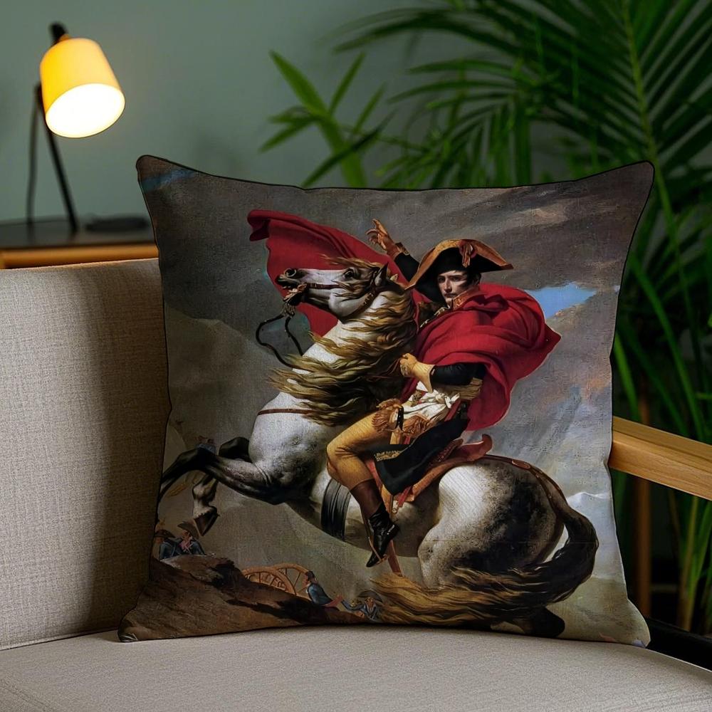 Rider Horse Painting Pillow Case Silky Elegant Comfort Sofa Bed Invisible Zipper