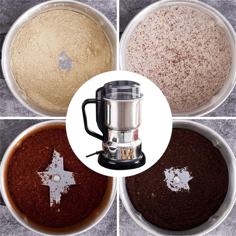 Stainless Steel Blade Coffee Nut Grinder Electric Spices Grinding Machine with Portable Handle Kitchen Accessories