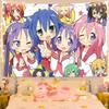 Lucky Star Anime Tapestry Wall Hanging for Bedroom Bedside Student Dorm Wall Decor
