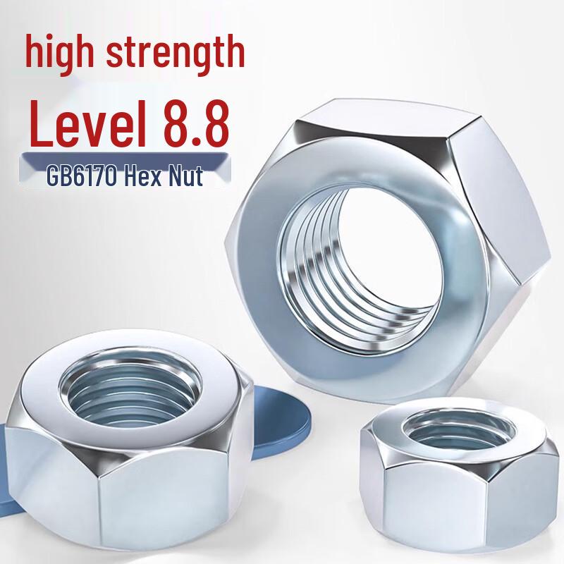 WMN M10 Galvanized Hex Nuts, Aluminum Alloy