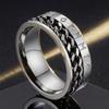 Boys Fashionable Stainless Steel Ring Does Not Fade Ins Wind Chain Rotation Rotation Decompression Titanium Steel Ring Element Ring
