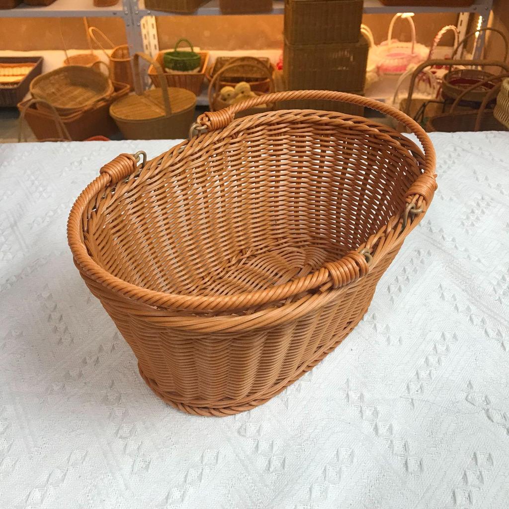 Imitation Rattan Weaving Basket: Handbag, Storage, Picnic, Supermarket, Fruit, and Vegetable Options