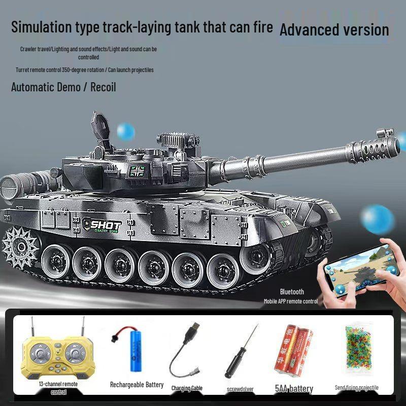 Rechargeable Action Remote Control Tank Car for Kids with Firing Cannon Model
