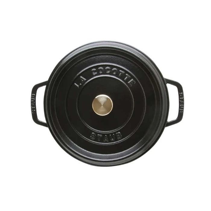 Cocotte ronde - staub - ø 24 cm - noir mat - compatible induction - couvercle auto-arrosant