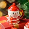 Creative Christmas Snowman Ceramic Coffee Cup Cartoon Cute Snowman Mug with Lid Birthday Gift Red Snowman Coffee Cup Home Decor
