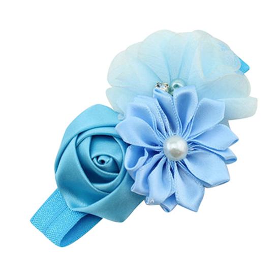 Headband Faux Pearl Skin-friendly Chiffon Baby Girls Bow-knot Kids Headwear for Birthday