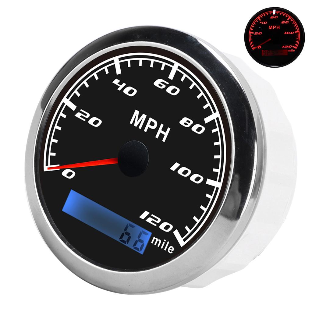 GPS Zeiger Tacho 120 MPH IP67 Wasserdicht Edelstahl Universal für Auto LKW Boot