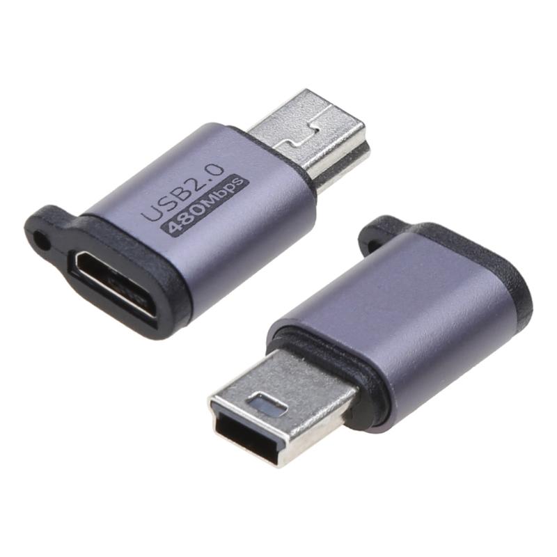 Usb-C To Mini USB MicroUSB Adapter Micro USB To TypeC Mini USB Converter Connector Support Charge Data Sync 480Mbps 18W