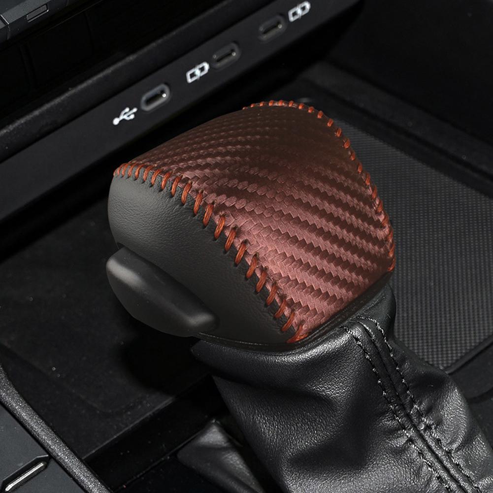 Car Leather Gear Shift Knob Cover Automatic Anti-slip Protector Wear Protection For 2024 Toyota Land Cruiser Prado LC250