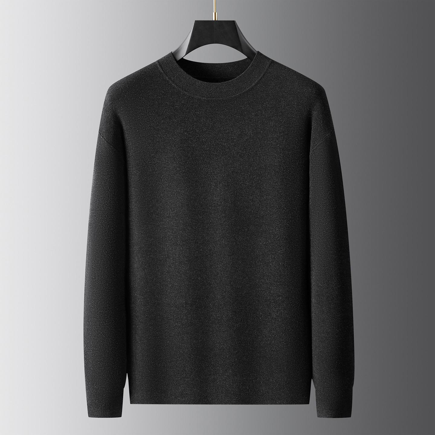 

Plus Size Men s Crew Neck Sweater - Autumn 2025 Collection, Solid Color, Extra Large, Loose Fit Knitwear 7XL сірий колір