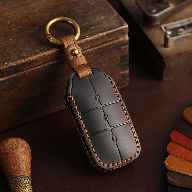 Leather Car Remote Key Cover Case Holder Shell Keyring Chain Protector Bag Fob ForGalaxy EX5 EX5Max Starray EM-i E8 L7