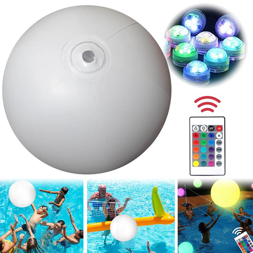 Outdoor LED Garden Ball Remote Control Inflatable Pool LED Balloon 16 Colors Luminous Bouncy Ball Beach Wedding Party Decoration