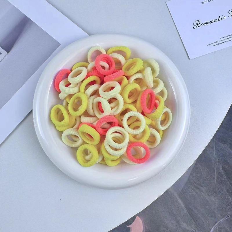 

10 шт. цветные базовые нейлоновые резинки для волос для девочек, резинка для волос с хвостиком, детские модные аксессуары для волос 10pcs жёлтый