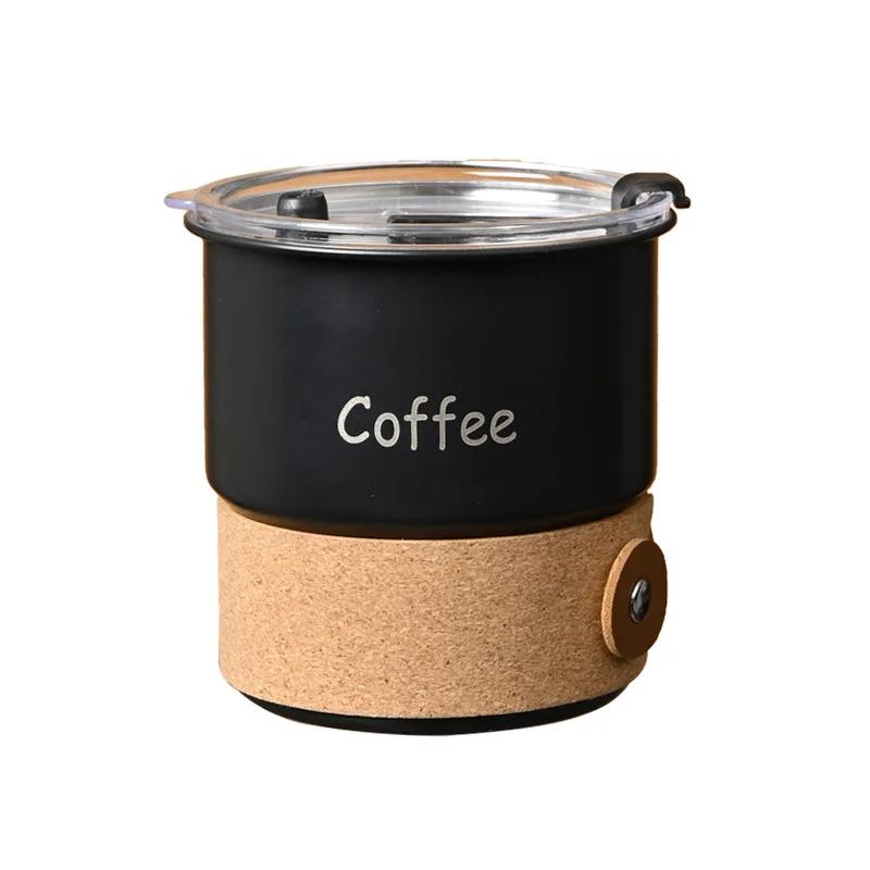 Stainless Steel Coffee Cup Design Sense Niche Light Luxury High-end Sense of Accompanying Cup with Straw