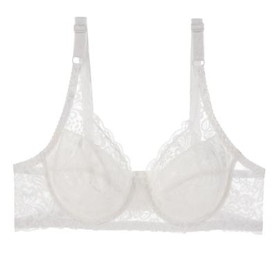 Soutien-gorge fin en dentelle délicate à bonnets entiers, en maille respirante, transparent et sexy, push-up