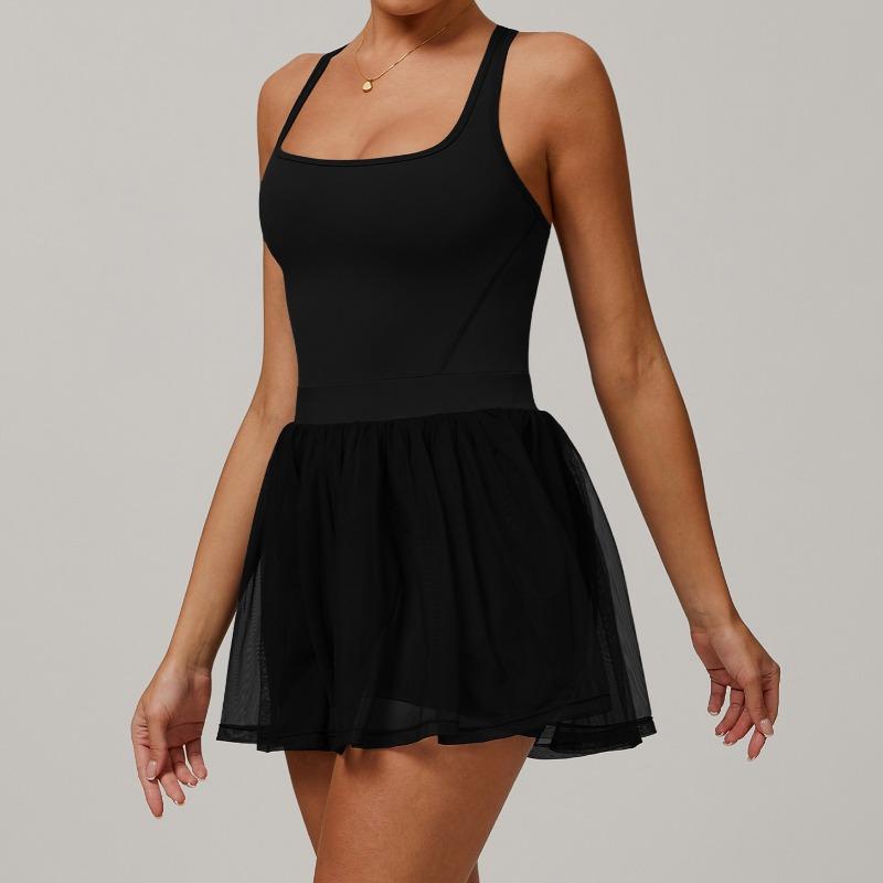 Zechuang Fake Two-piece Environmentally Friendly Recycled Dress Mesh Yarn Breathable and Quick-drying Sports Running Anti-light Tennis Skirt