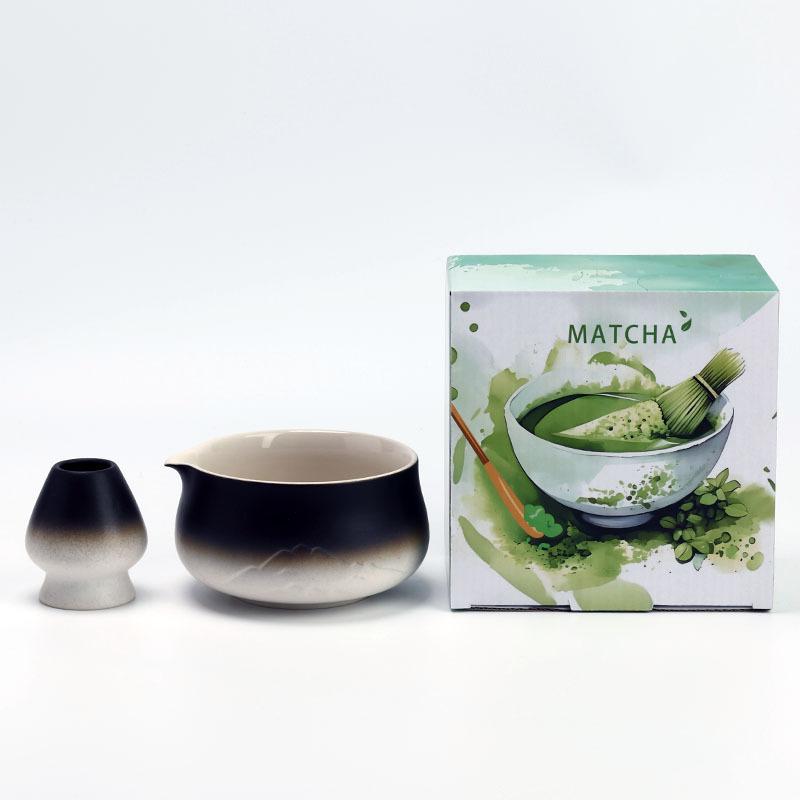 2Pcs/Set Ceramic Handmade Matcha Bowl with Spout Ceremony Tool Japanese Traditional Chawan Tea Set Accessories Matcha Gift Box