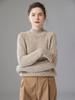 Women's Korean Style Floral Yarn Cashmere Sweater - Autumn/Winter Half-High Collar Loose Slimming Pullover