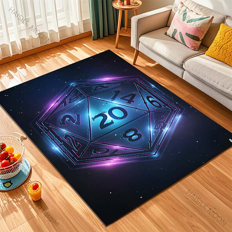 1PC 3D Fantasy Game Dice Art Pattern Rug Carpets for Bedroom Living Room Sofa Mat Creative Door Mat Cloakroom Home Decor
