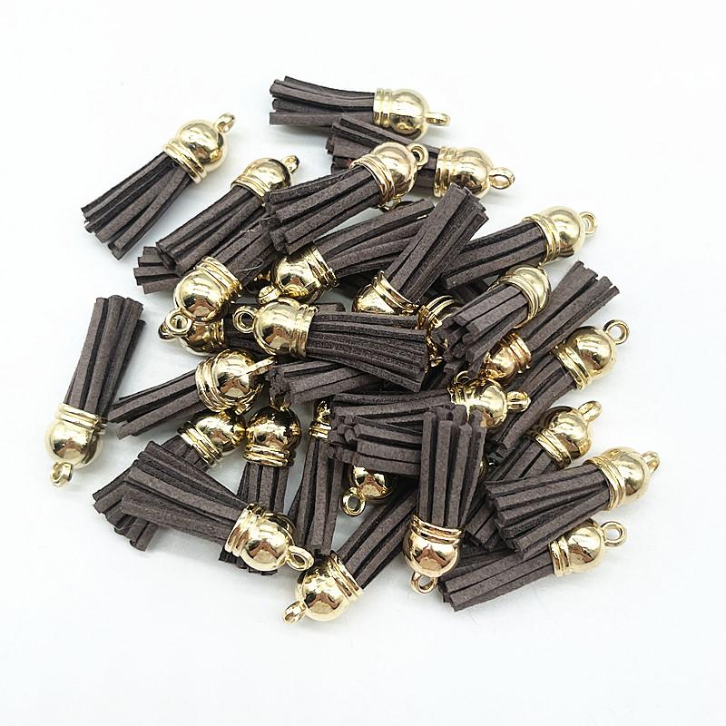 New 10pcs 38mm Vintage Leather Tassels DIY Keychain Cellphone Straps Pendant Tassels for Jewelry Earrings Findings Accessories