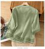 Blouse Embroidery Shirt Stand Collar Embroidered Shirt Summer Spring Women Ruffle Sleeve