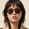Burberry Sunglasses BE4280 3001/73 Men's & Women's Retro Fashion Round Horn-rimmed