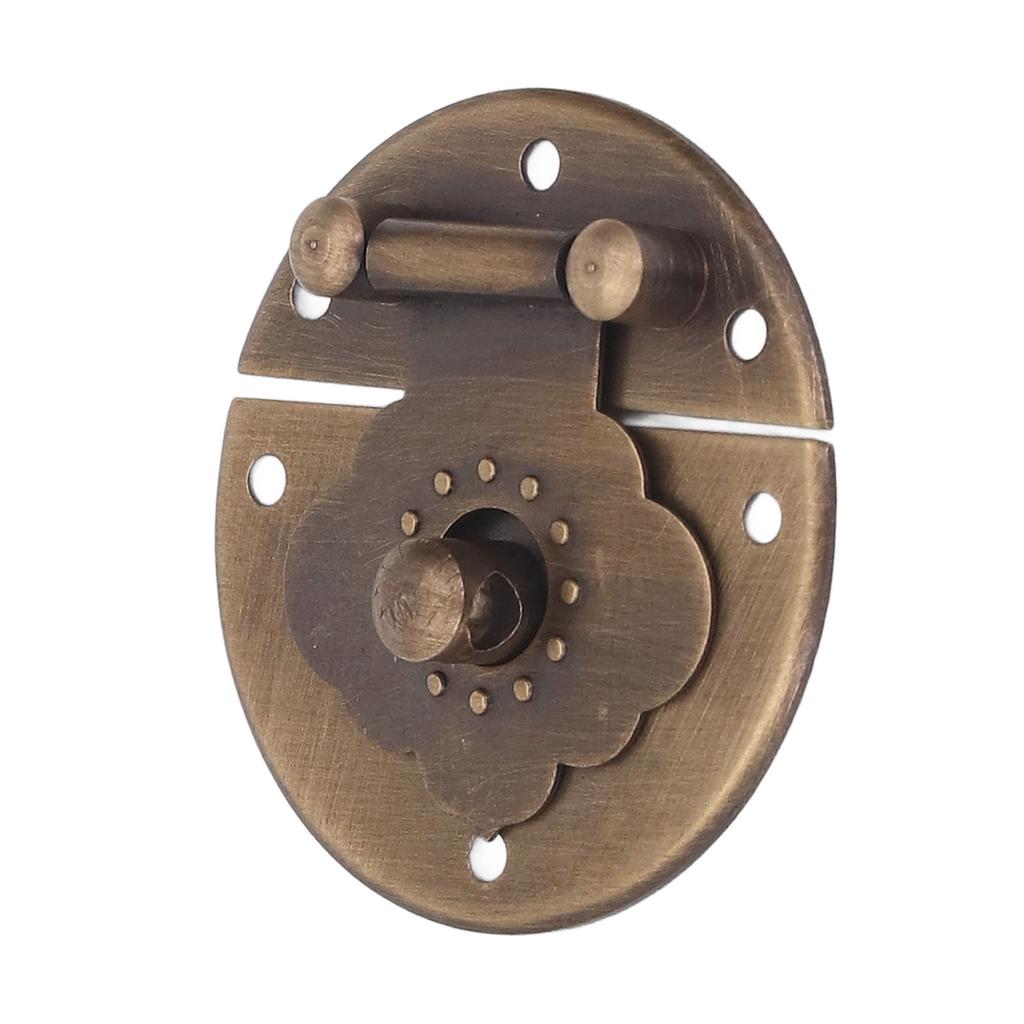 Round EmNaBossing Copper Hasp Retro Wooden Box Lock Clasp Decorative Hasps for Wedding Card Boxes Wine Boxes