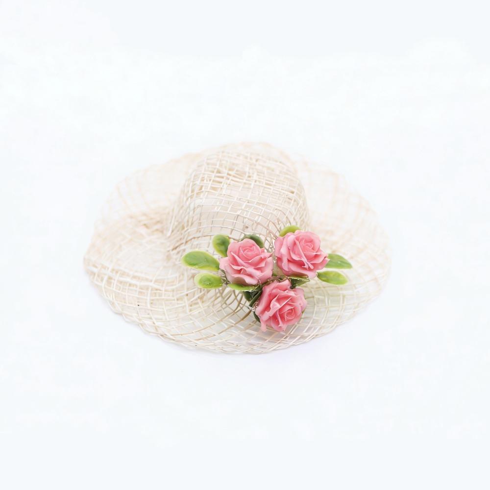 2PCS Straw Hand-Woven Mini Straw Hat Miniature Size Dollhouse Prop Dollhouse Hat For Dollhouse A2 2pcs