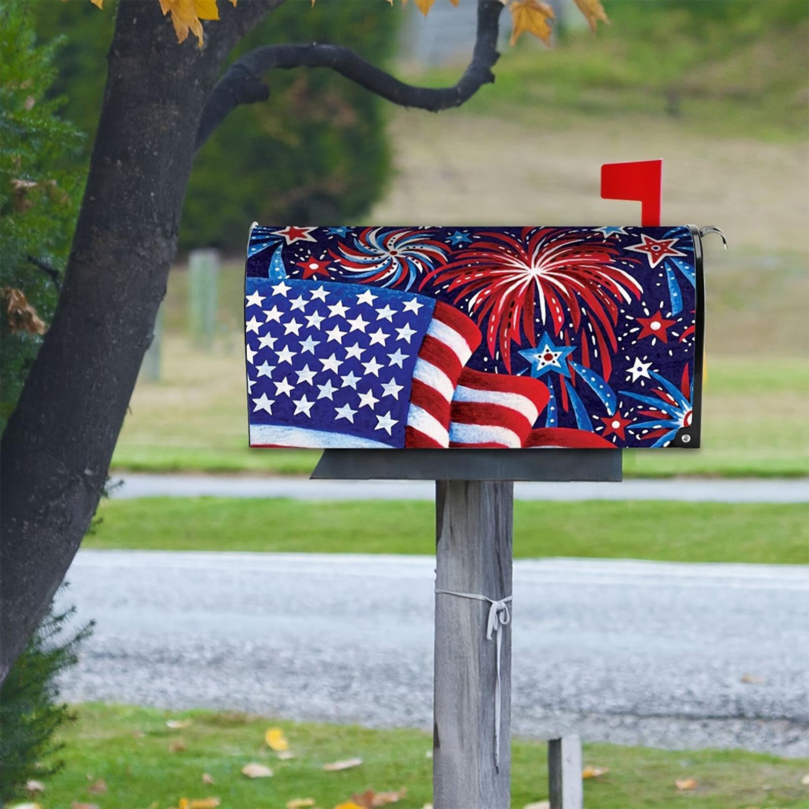 Independence Day Patriotic  Themed Magnetic Mailbox Cover one size